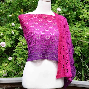 Crocheted Butterfly Wrap - Rectangular Butterfly Shawl