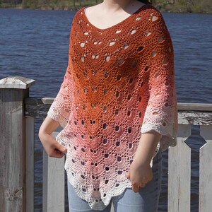 Crocheted Virus Poncho Lacy colour-changing poncho image 9