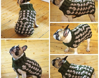 Dog Jumper - Crocheted Chunky dog jumper - XXS, XS, S, M, L, XL, 2XL - Dog coat - made-to-measure