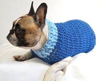 Crocheted Paw-Print Dog Jumper - pawprint dog sweater - dog clothing - pet clothing