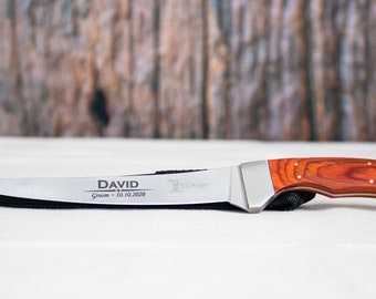 Personalized Fillet Knife, Custom Fishing Knife for Groomsman, Personalized Knife Gift for Br