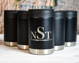 7 Pack Personalized Insulated Can Cooler, Groomsmen Gift Set
