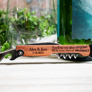 Wine Opener Wedding Favors for Guests- Bulk, Personalized Corkscrew Wedding Favors, Custom Wine Wedding Favors