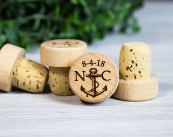 Nautical Wedding Favors, Anchor Wedding Favors, Beach Wedding, Engraved Wine Stoppers, Naval Wedding, Wedding Anchors