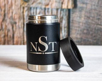 Personlized Steel Colster, Custom Can Cooler, Custom Best Man Can Holder, Personalized Groomsmen Gifts