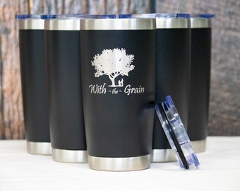 Custom Engraved Tumblers with Logo Bulk Discounts, Custom Client Gift Tumblers, Employee Gifts, Promotional Tumblers