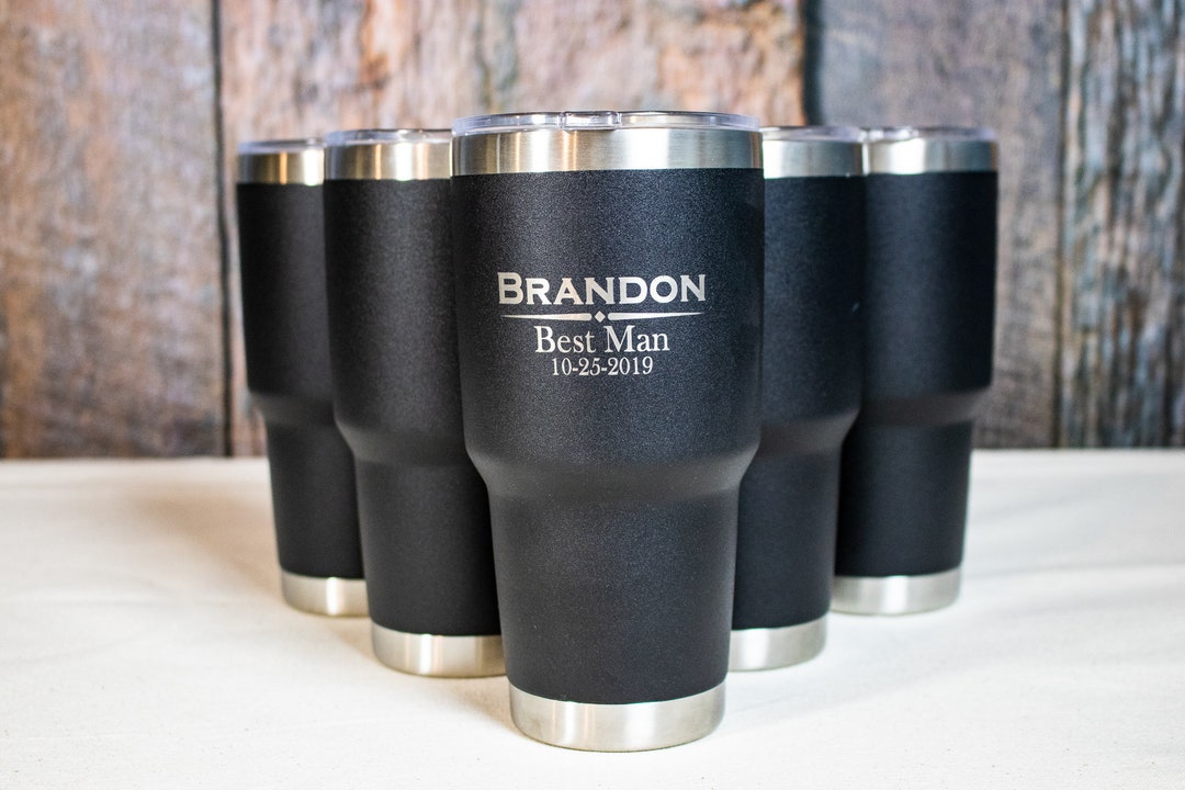 6 Pack Custom Engraved Stainless Tumblers 30 Oz, Personalized Stainless