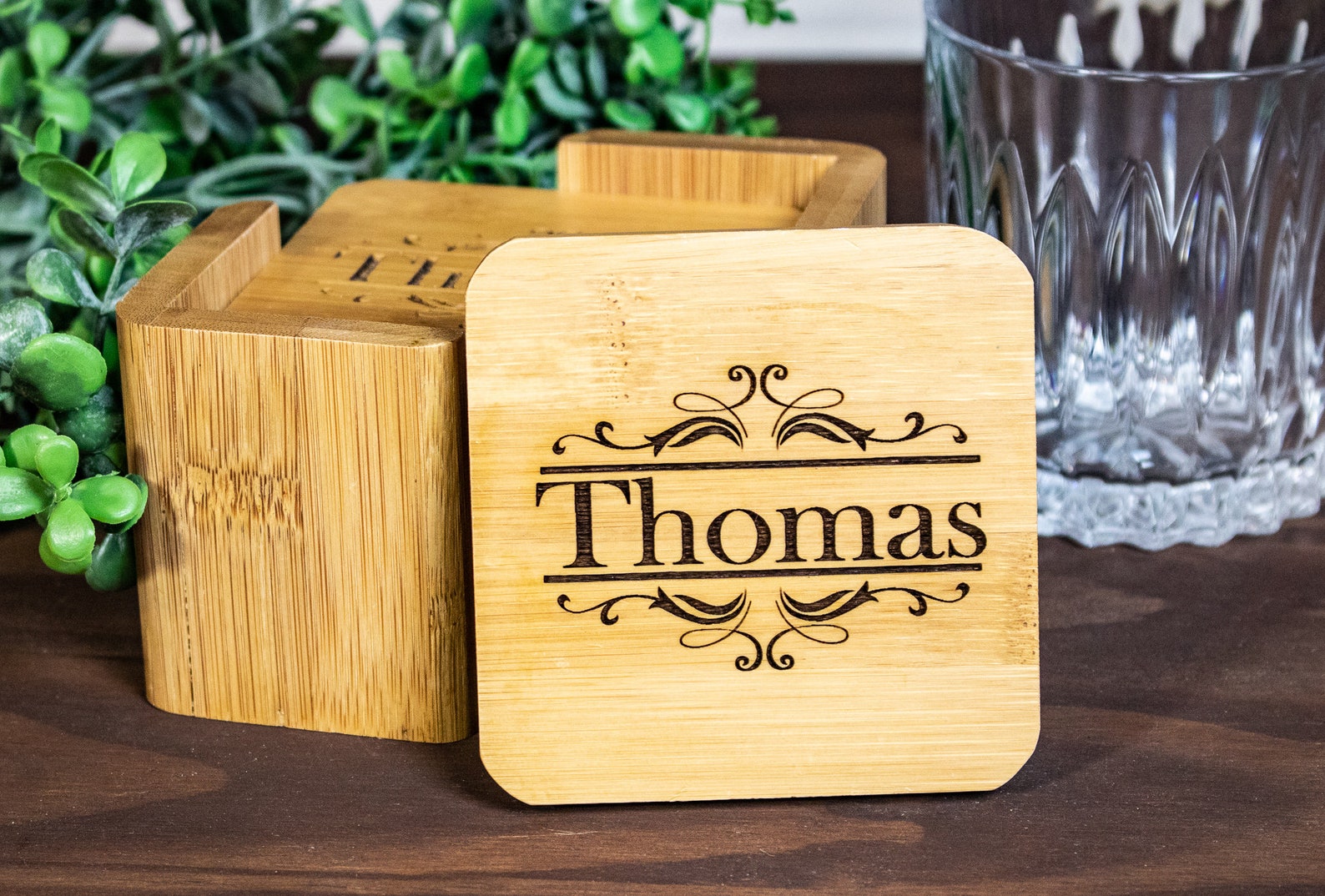Personalized Engraved Wood Coasters Custom Coaster Set Gift Etsy