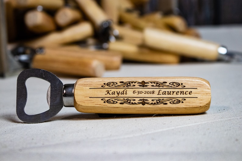 Wedding Favors for Guests, Rustic Wedding Favors, Bottle Opener Wedding Favors, Engraved Bottle Openers, Personalized Bottle Openers Bulk image 1