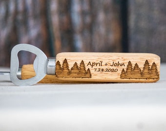 Rustic Wedding Favors, Trees Personalized Wedding Favors, Engraved Bottle Openers, Wedding Favor Bottle Openers, Wedding Favors for Guests