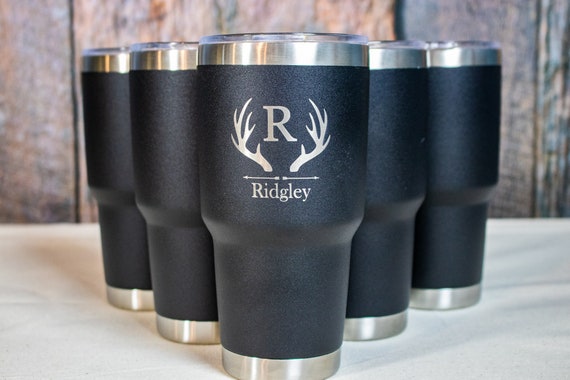 Engraved Stainless Steel Tumblers - Antler Monogram, 30 Oz, Set of 11 - Etsy