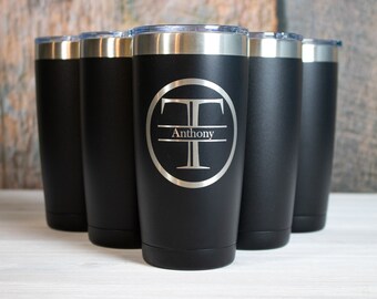 7 Pack Custom Engraved 20 oz Tumblers - Personalized Groomsman Gift