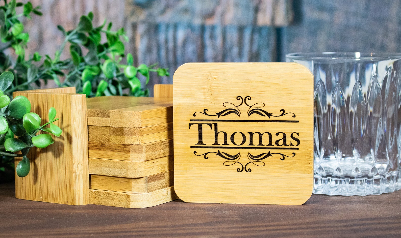 Personalized Engraved Wood Coasters Custom Coaster Set Gift Etsy