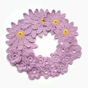 Irish crochet flowers with lurex Floral applique Irish lace Set of 26 clothes, interior decor