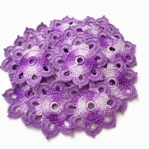 Crochet flower motifs Floral applique Set of 5 Irish crochet lace decor