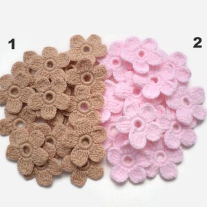 Crochet flowers set of 6, floral applique Irish crochet flowers, doll clothes decor