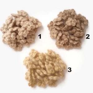 Crochet mohair flowers Tiny beige flower applique set of 33