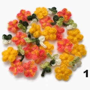 Crochet mohair flowers Tiny flower applique 2 sets of 33