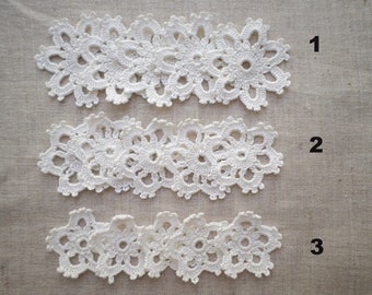 Set of 5 crochet flower motifs Irish crochet flower applique Irish lace crochet decor, clothes hat wedding decor