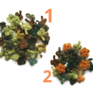 Floral applique Irish crochet mini shamrocks, flowers Kids, doll clothes decor