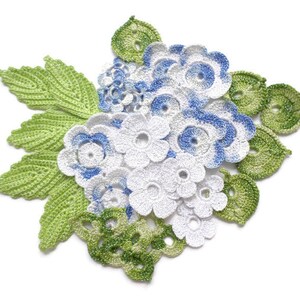 Crochet flowers and leaves Set of 30 Irish crochet lace applique Clothes hats cards decor