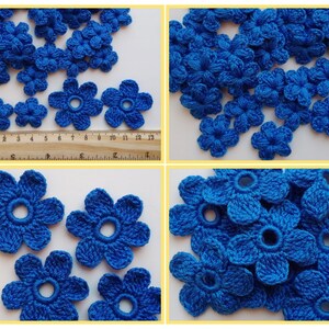 Acrylik crochet flowers applique Clothes Hats Mittens Interior decor