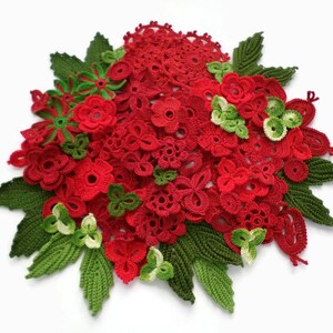 Irish Crochet flowes and leaves, set of 94 floral decor, hobby set