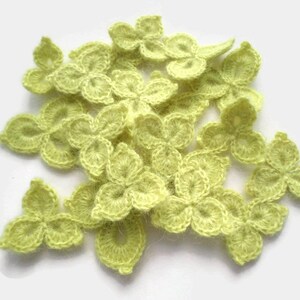 Mohair crochet shamrocks Floral applique  Inspiration kit