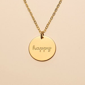 Happy Mantra Jewelry Collar de afirmación positiva con palabra de poder