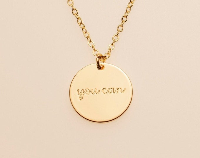 You Can Inspiring Jewelry Motivational Affirmation Quote Necklace