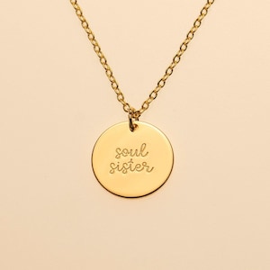 Soul Sister Gift Necklace For Best Friend Soulmate Jewelry
