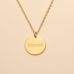 Blessed Custom Power Word Pendant Necklace Mantra Jewelry