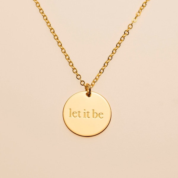 Collier avec citation Let It Be Positive, bijoux de motivation avec mots Zen