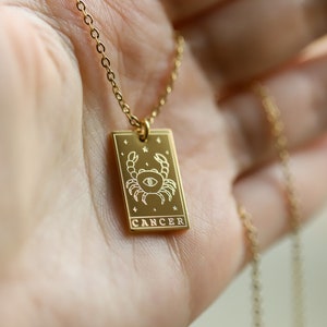Cancer Zodiac Necklace ∙ Cancer Zodiac Jewelry Gift ∙ Astrology Necklace ∙ July Birthday Personalized Gift ∙ Witchy Jewelry ∙ Christmas Gift