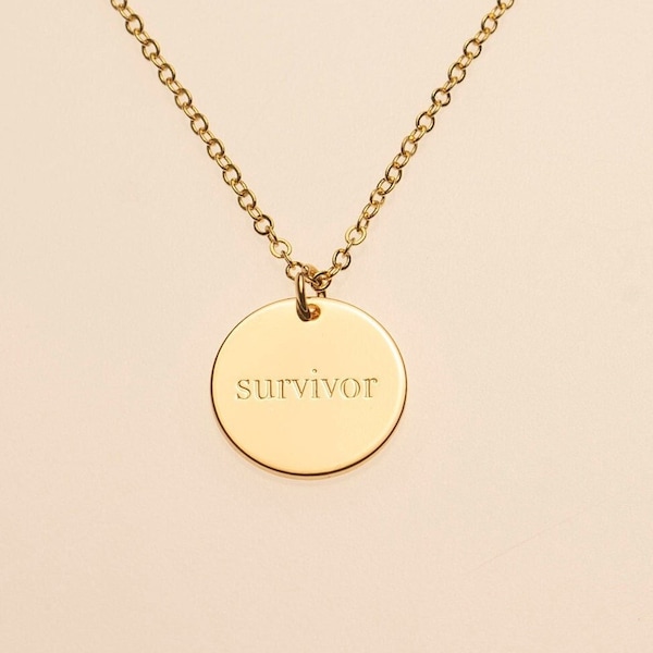 Survivor Inspirational Power Wort Halskette Stärke Zitat Schmuck