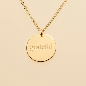 Grateful Positive Affirmation Necklace Power Word Mantra Jewelry