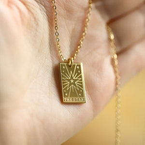 LA STELLA Collana di carte dei Tarocchi ∙ Delicata collana di stelle celesti ∙ Gioielli spirituali dei Tarocchi ∙ Collana di streghe astrologiche ∙ Regalo di Natale per lei