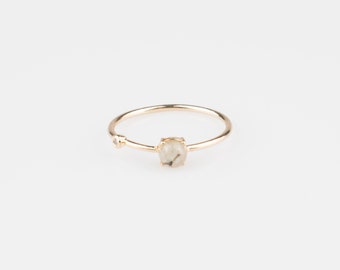 Dainty Minimalist Natural Raw Stone Gemstone Unique Ring