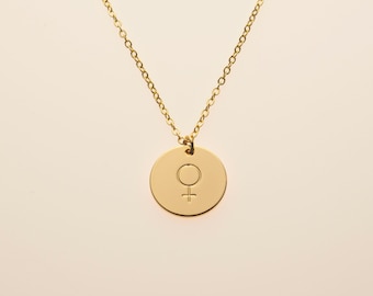 Feminist Female Symbol Venus Sign Charm Pendant Necklace