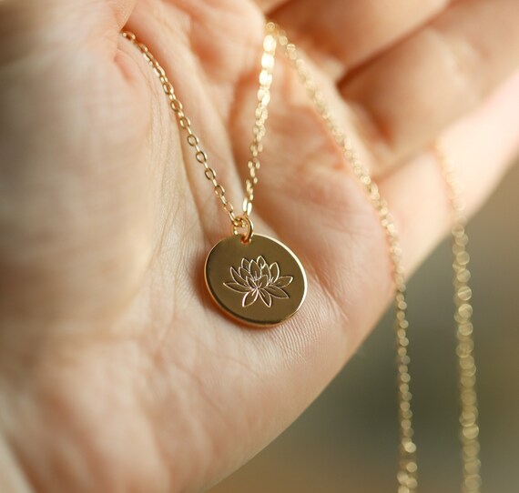Gift for Mom ∙ Lotus Flower Necklace ∙ Dainty Jewelry for Mother