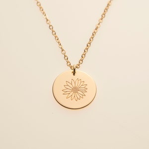 Daisy Dainty April Birth Flower Jewelry Charm Necklace Floral