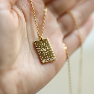 Tarot ketting DE WERELD ∙ Heks ketting ∙ Tarot Lezen ∙ Tarot Witchy Sieraden ∙ Hekserij Occulte Ketting ∙ Kerstcadeau voor haar