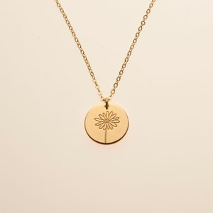 Cute Daisy April Birth Month Flower Pendant Necklace