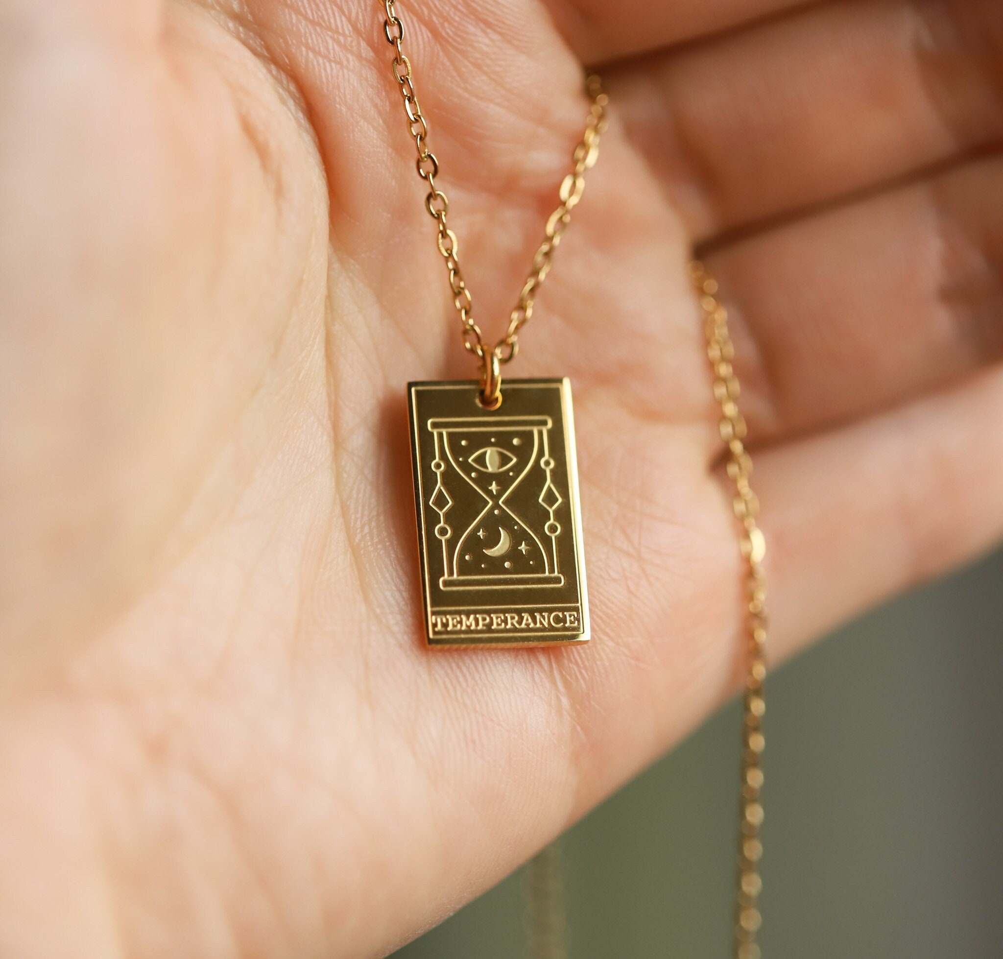 TEMPERANCE Tarot Card Necklace ∙ Witchy Jewelry Gift ∙ Occult Witch Necklace ∙ Witchcraft Spiritual Tarot Jewelry ∙ Christmas Gift for Women