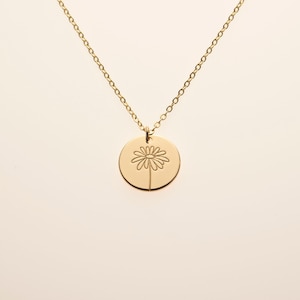 Wildflower Daisy April Birth Month Flower Charm Necklace