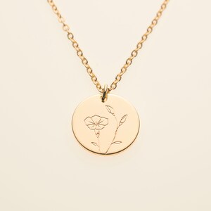 Morning Glory September Birth Month Flower Pendant Necklace Jewelry Personalised Women Mothers Day Gift Daughter Birthday Gift for Her