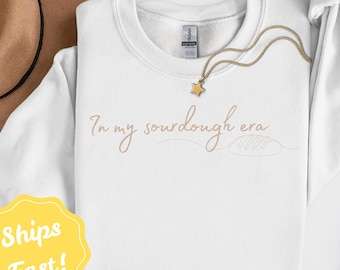 Sweat-shirt À l'époque du levain, cadeau pâtissier, chemise pâtissière, col rond amateur de pain, vêtements tendance pour gourmets, chemise amusante pour femme, cadeau pour boulanger