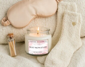 Cadeauverpakking Moederdagspa, lavendelkaars, slaapmasker, sokken