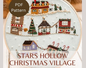 Stars Hollow Christmas Village PDF-patroon - Instant Download - Handborduurpatroon - met instructies