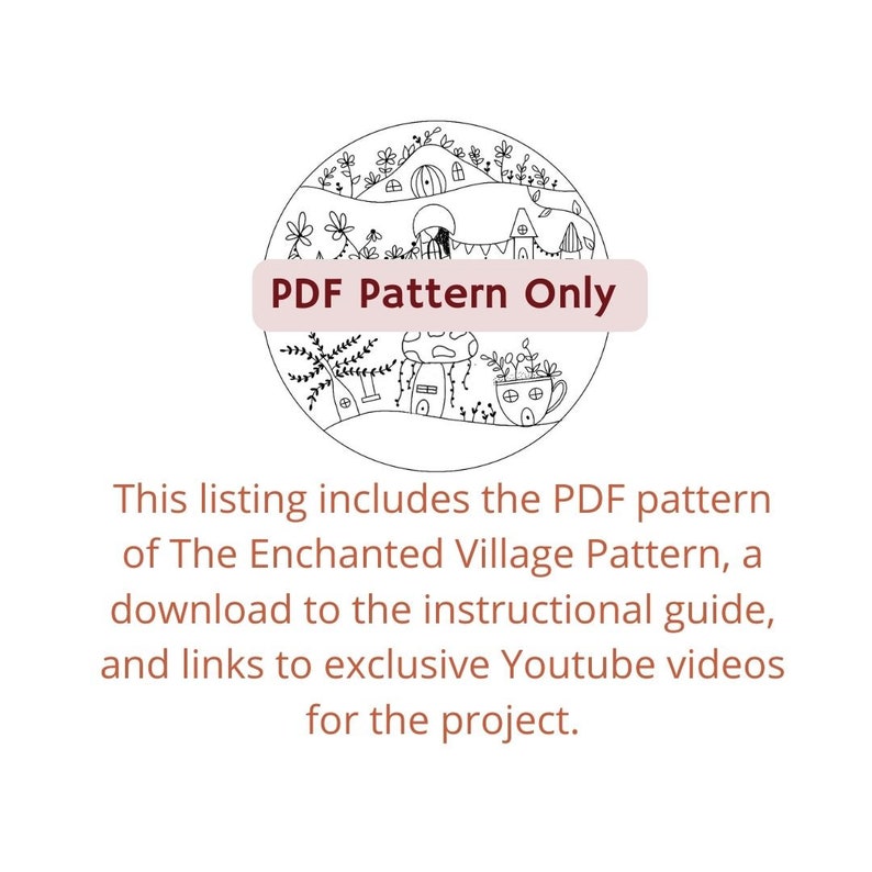 The Enchanted Village PDF Pattern Instant Download Hand Embroidery Pattern With Instructions image 3